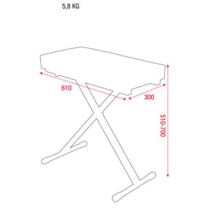 Keyboard Bench Pro Acciaio 510-700 mm