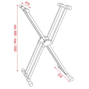 Keyboard stand telaio doppio, piede staccabile