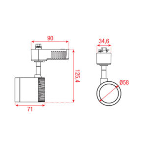 New York-S Argento (RAL9006), Spot max 50W MR-16 GU5.3