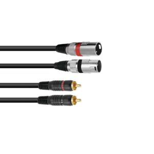 OMNITRONIC Adaptercable 2xXLR(M)/2xRCA 1.5m bk