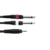 OMNITRONIC Adaptercable 3.5 Jack/2xJack 1m bk