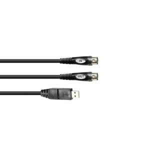 OMNITRONIC Adaptercable USB/2xMIDI 3m bk