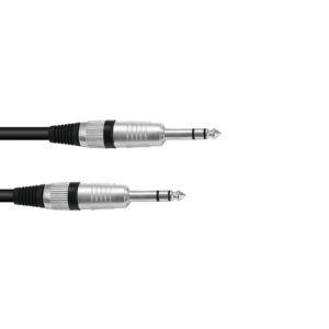 OMNITRONIC Jack cable 6.3 stereo 0,5m bk ROAD