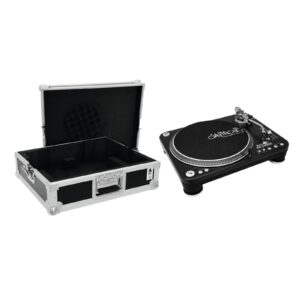 OMNITRONIC Set DD-5220L Turntable bk + Case tour Pro black -B-