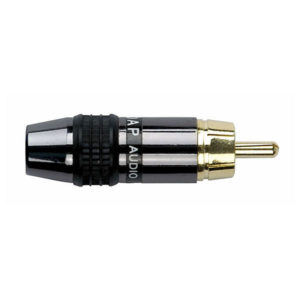 RCA Connector Male, Black Housing Cappuccio finale nero