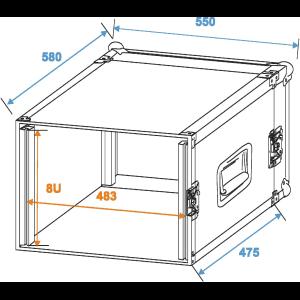 ROADINGER Amplifier Rack PR-2, 8U, 47cm deep