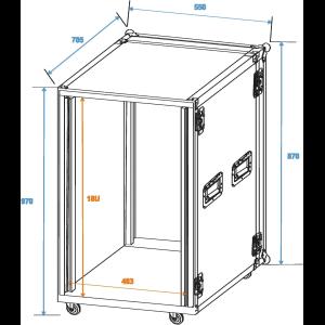 ROADINGER Amplifier Rack PR-2ST, 18U, 57cm with wheels