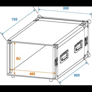 ROADINGER Amplifier Rack PR-2ST, 8U, 57cm deep