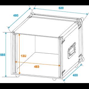 ROADINGER Effect Rack CO DD, 12U, 38cm deep, black