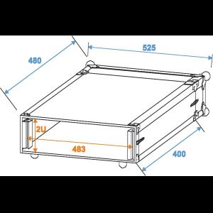 ROADINGER Effect Rack CO DD, 2U, 40cm deep, black