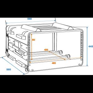 ROADINGER Plastic-Rack 19, 7U, DD/trolley, black