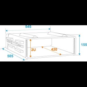 ROADINGER Plastic Rack KR-19, 2U, DD, black