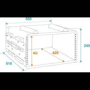 ROADINGER Plastic-Rack KR-19, 4U, DD, black