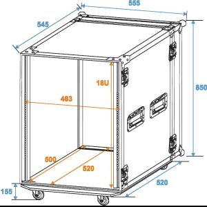 ROADINGER Rack Profi 18U 45cm with wheels