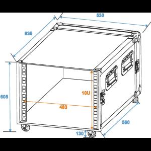 ROADINGER Rack Profi KM 10U 55cm with wheels