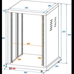 ROADINGER Steel Rack SR-19, 18U