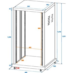 ROADINGER Steel Rack SR-19, 30U