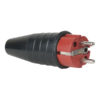 Rubber Schuko 230V/240V CEE7/VII Connector Male Rosso