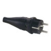 Rubber Schuko 230V/240V Connector Male Alloggiamento nero - CEE7/VII