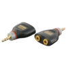 XGA44 - Mini Jack/M stereo > 2 x Mini Jack/F Inclusi 4 resistori da 10 kOhm