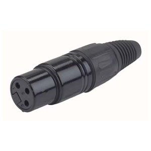 XLR 3p. Connector Female, Black housing Nero