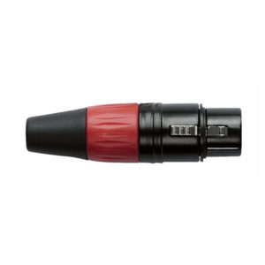 XLR 3p. Connector Female, Black housing Rosso