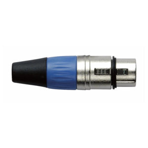 XLR 3p. Connector Female, Nickel housing Blu