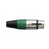 XLR 3p. Connector Female, Nickel housing Verde