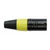 XLR 3p. Connector Male, Black housing Cappuccio finale giallo