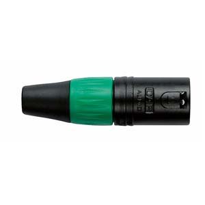 XLR 3p. Connector Male, Black housing Cappuccio finale verde