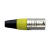 XLR 3p. Connector Male, Nickel housing Cappuccio finale giallo