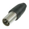 XLR 3p. 'Heavy Duty' IP Connector Male Alloggiamento in metallo nero, contatti in argento