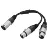 0.25m XLR Male - 2 x XLR Female Cable Lead