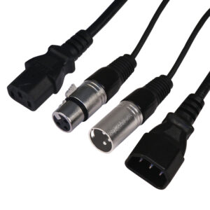 1.5m Combi IEC Male - IEC Female and 3-Pin Male XLR - 3-Pin Female XLR