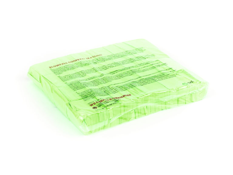 TCM FX Slowfall Confetti rectangular 55x18mm, neon-green, uv act