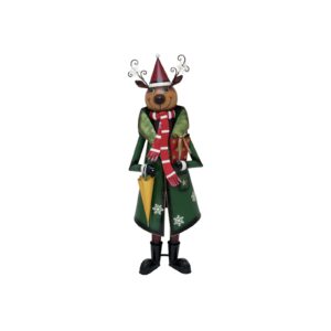 EUROPALMS Reindeer with Coat, Metal, 155cm, green