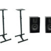 OMNITRONIC Set 2x ARM-6.5 studio monitor + 2x MO-1 stand