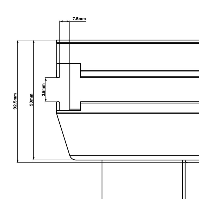 GT Stage Deck 2 x 1m Hexa L/H Quadrant Stage Platform