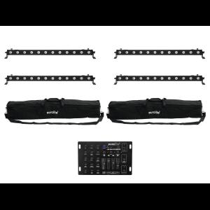 EUROLITE Set 4x LED BAR-12 QCL RGBA + 2x Soft Bag + Controller