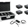 EUROLITE Set 4x AKKU Flat Light 1 black + Case + Charger