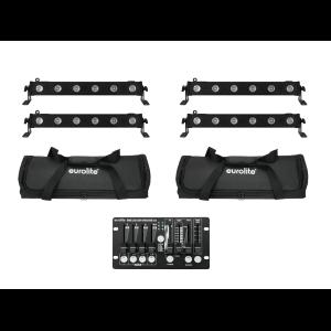 EUROLITE Set 4x LED BAR-6 QCL RGBW + 2x Soft Bag + Controller