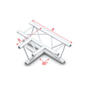 90° 3-way horizontal Taglio 3 vie orizzontale connettori inclusi