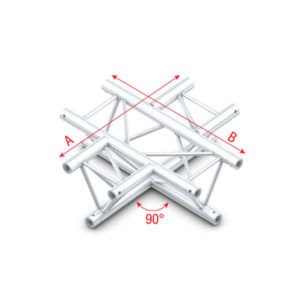 90° 4-way horizontal T-016 90° 4 vie orizzontale