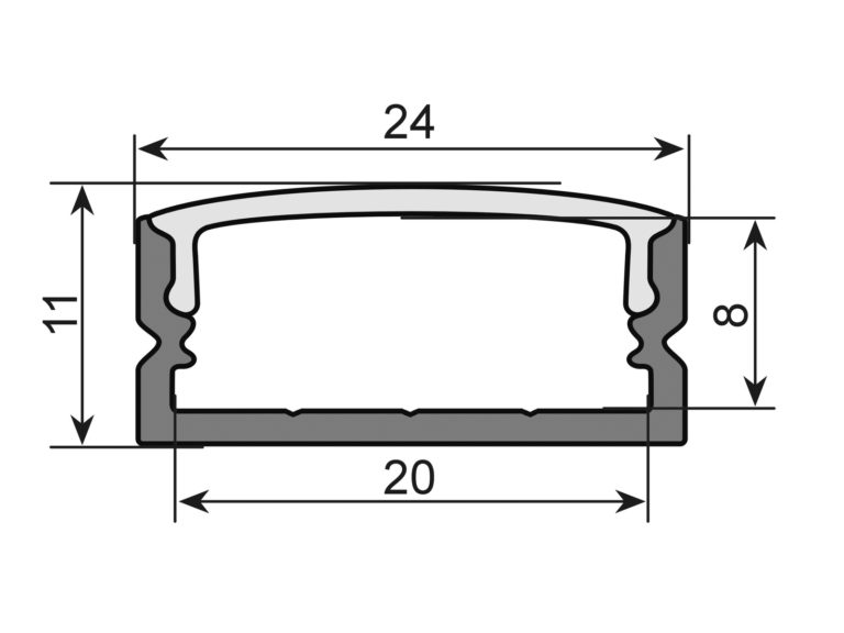 EUROLITE Cover for U-Profile 20mm milky 2m