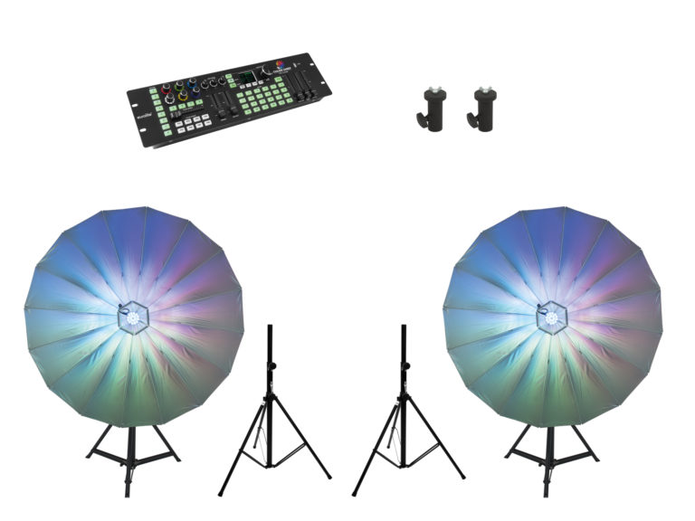 EUROLITE Set 2x LED Umbrella 140 + DMX LED Color Chief + 2x BS-2