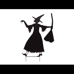 EUROPALMS Slhouette Metal Witch with Broom, 140cm