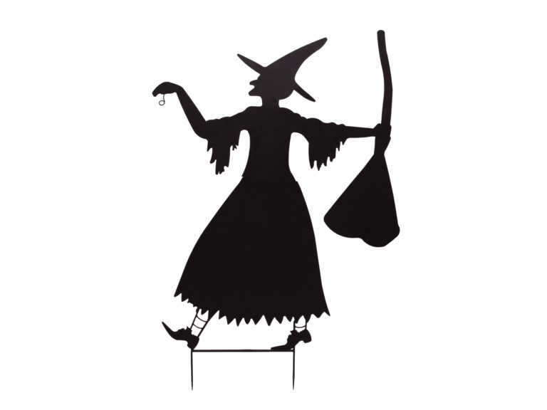 EUROPALMS Slhouette Metal Witch with Broom, 140cm