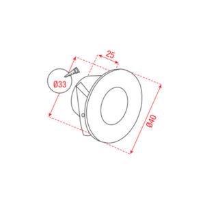 Halifax-40 3000 K 1W LED bianco caldo 15°