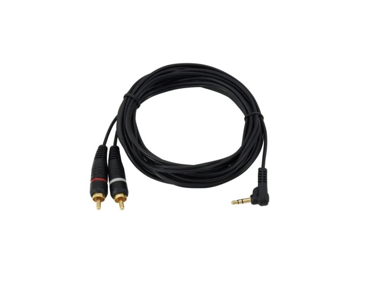 OMNITRONIC Adaptercable 3.5 Jack 90°/2xRCA 1.5m bk