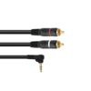 OMNITRONIC Adaptercable 3.5 Jack 90°/2xRCA 1m bk